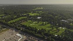Fly Over Augusta: Drone Views of The Masters Golf Course Stock Footage
