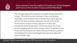 Carney demands investigation after IDF fires near Canadian diplomats News Clip