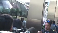 CLEAN : Shanghai: LeBron and team leave hotel head for match News Clip