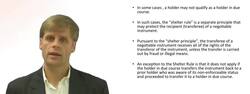 The Shelter Principle for Negotiable Instruments Instructional Video