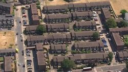 Aerial view of housing in Woolwich News Clip