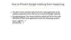 Web Hacker's Toolbox - Tools Used by Successful Hackers - How to Prevent Google Indexing from Happening Instructional Video