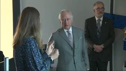 UK: Prince of Wales visiting Astroscale Ltd's ELSA-d Mission Control Centre in Didcot. News Clip