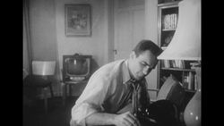 1950s: Husband smokes Stock Footage