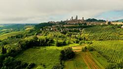 San Gimignano: Drone Disocovers Tuscany's 'Medieval Manhattan' Stock Footage