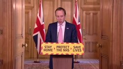 Matt Hancock MP giving Downing Street coronavirus press briefing News Clip