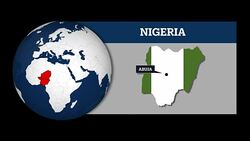 Earth Sphere Map and Nigeria Country Map with National Flag Stock Footage