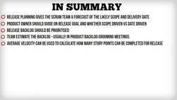 Agile Project Management - Summary - Release Planning and Using Velocity Instructional Video
