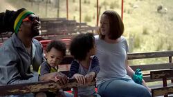 A family with two children visited an organic farm Stock Footage