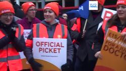 UK junior doctors stage longest-ever strike in NHS history over pay dispute News Clip