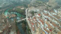 Drones Capture Alcalá del Júcar: Spain's Ancient Castile‑La Mancha Town Stock Footage