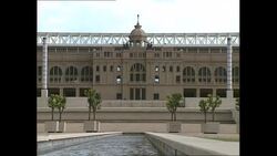 Views outside Barcelona's Olympic Stadium News Clip