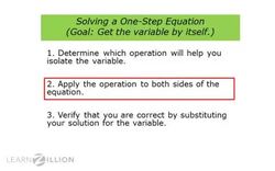 Solving One-Step Equations with Addition and Subtraction Instructional Video