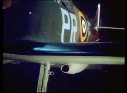 Details of the German Messerschmitt BF 109 WW2 fighter jet Stock Footage