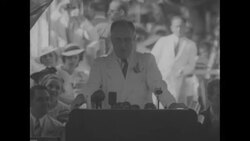 Pres. Franklin Roosevelt flays critics on US democracy in his speech during his visit to Roanoke Island, NC News Clip