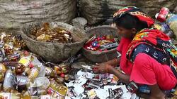 Plastic bottle recycling factory Stock Footage