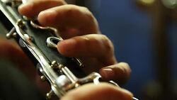 Man playing clarinet Stock Footage