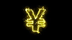Sign of yen or yuan money in a glowing aura Stock Footage