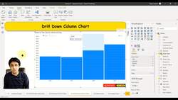 Business Intelligence with Microsoft Power BI - with Material - Drill Down Column Chart Instructional Video