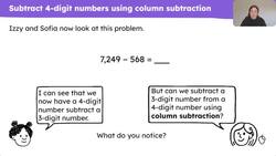 Subtract 4-digit numbers using column subtraction Instructional Video