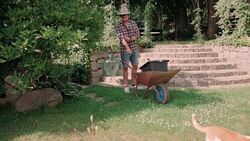 man working in garden Stock Footage