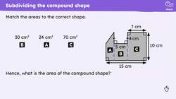 Checking and securing understanding of area for compound shapes Instructional Video