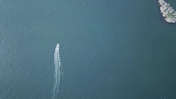 Drone shot of boat Stock Footage