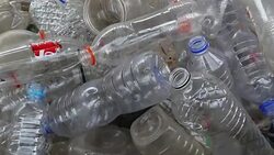 Plastic bottle recycling factory Stock Footage