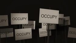 Waving signs of protest or awareness series - Occupy Stock Footage