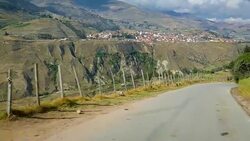 Country road at Mucuchies from Gavidia remote town, Merida state, Venezuela. Stock Footage