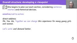 Developing a viewpoint using structural features Instructional Video