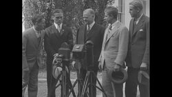 College football players appear with Pres. Herbert Hoover in Washington, DC, supporting his 1932 reelection bid News Clip