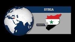 Earth Sphere Map and Syria Country Map with National Flag Stock Footage