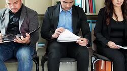 Waiting for an Interview Stock Footage