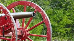 shot of an old gun from the times of the US Civil War Stock Footage