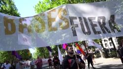 CLEAN : Demonstration against NATO in Madrid ahead of 2022 summit News Clip