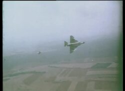 Gloster Javelin, Hawker Sea Hawk, Supermarine Scimitar, Hawker Sea Vixen, Folland Gnat and the Red Arrows in action Stock Footage