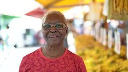 Happy Senior African Ethnicity Woman Portrait Stock Footage