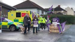 NHS staff strike at Soundwell Ambulance Station in Bristol News Clip