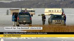 Vehicles breaking through thin ice on Sylvan Lake News Clip