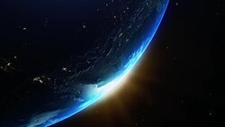 Cinematic Blue Earth View From Space Stock Footage
