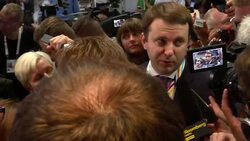 Maxim Oreshkin talks to press at G20 summit News Clip