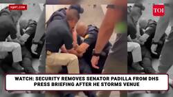 California Democratic Senator Dragged Out Of Kristi Noem Presser Over LA ICE Clashes | Watch News Clip