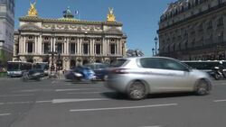 CLEAN : Steady traffic on Paris's Place de l'Opera on day 4 since virus lockdown eased News Clip