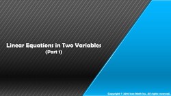 Linear Equations in Two Variables (Part 1) Instructional Video