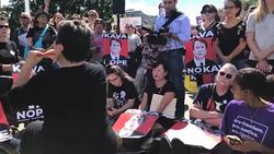 Protesters Demonstrate Against President Trump's Supreme Court Nominee Brett Kavanaugh At The Supreme Court Stock Footage