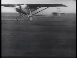 Charles Lindbergh pilots the first flight from New York to Paris, May 20th 1927 Stock Footage