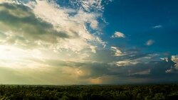 Timelapse colorful dramatic sky with cloud at sunset. Stock Footage