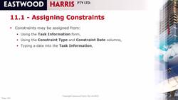 Planning and Control Using Microsoft Project 365 and 2021 - Module 11 - Constraints Instructional Video