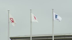Team GB Flag and support at the Yokohama International Swimming pool News Clip